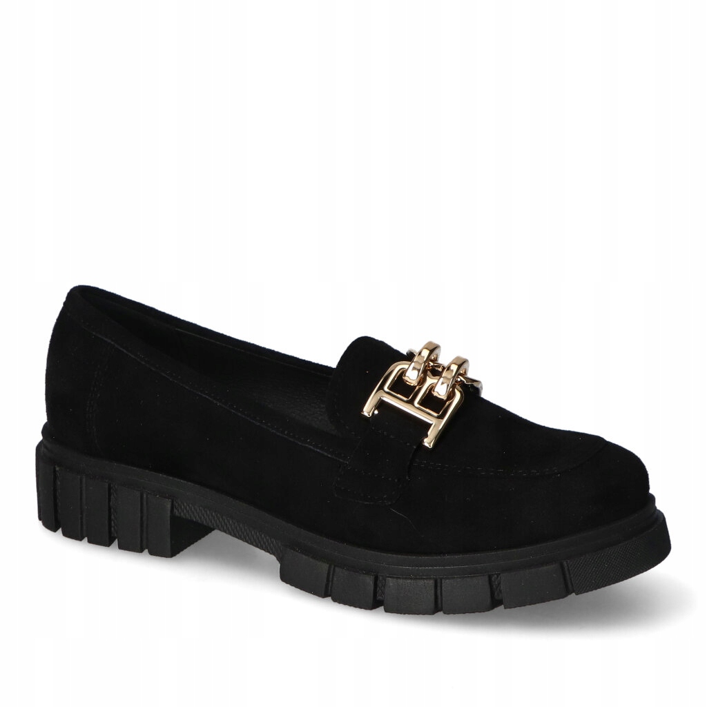 Dámské mokasíny Kamex-But Černé Semišové s ozdobou 40