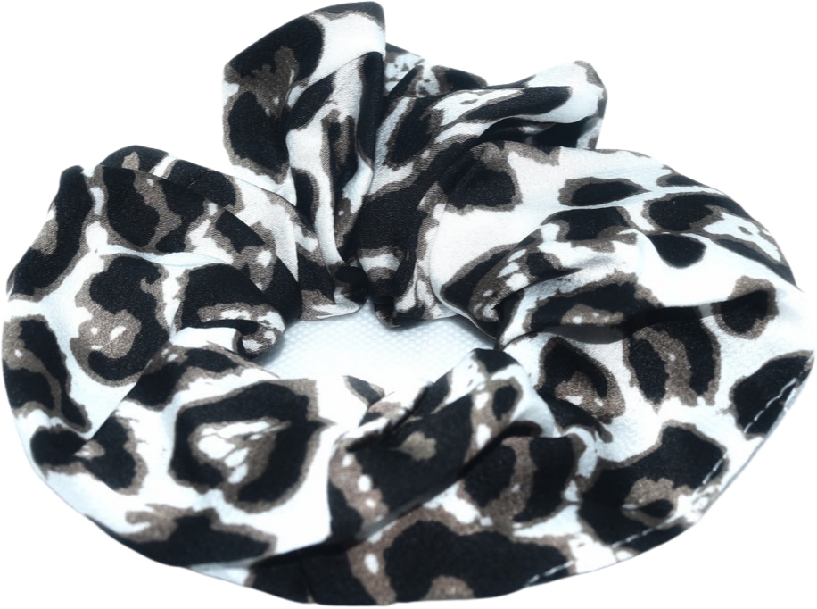 Scrunchie gumka do włosów TigerPrint panterka biel
