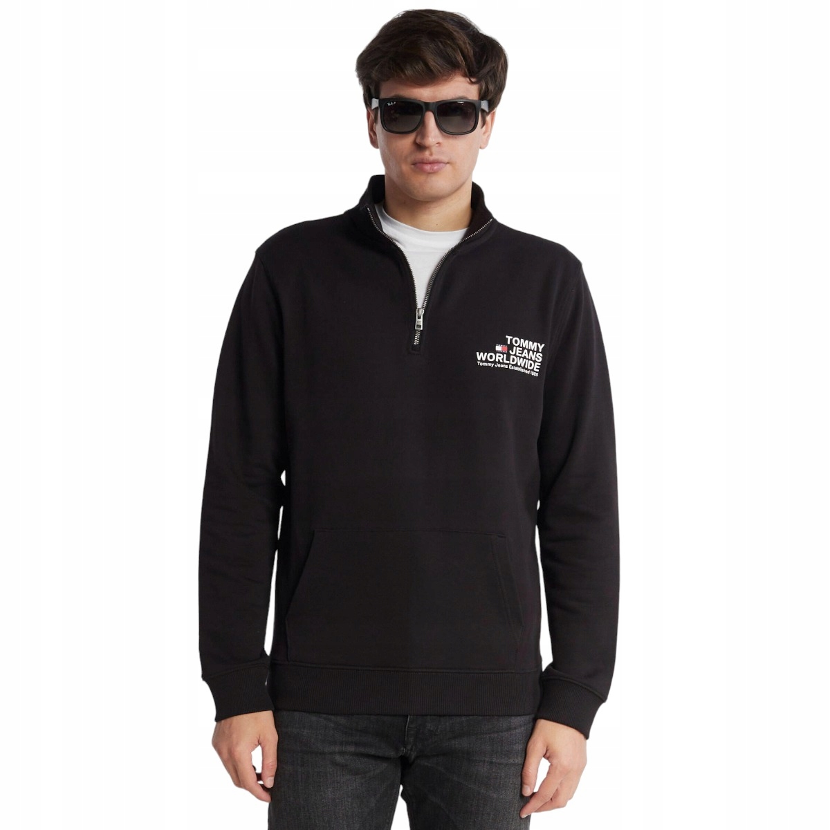 Tommy Hilfiger Pánská Mikina Tjm Reg Entry Graphic Half-zip Černá r.XL