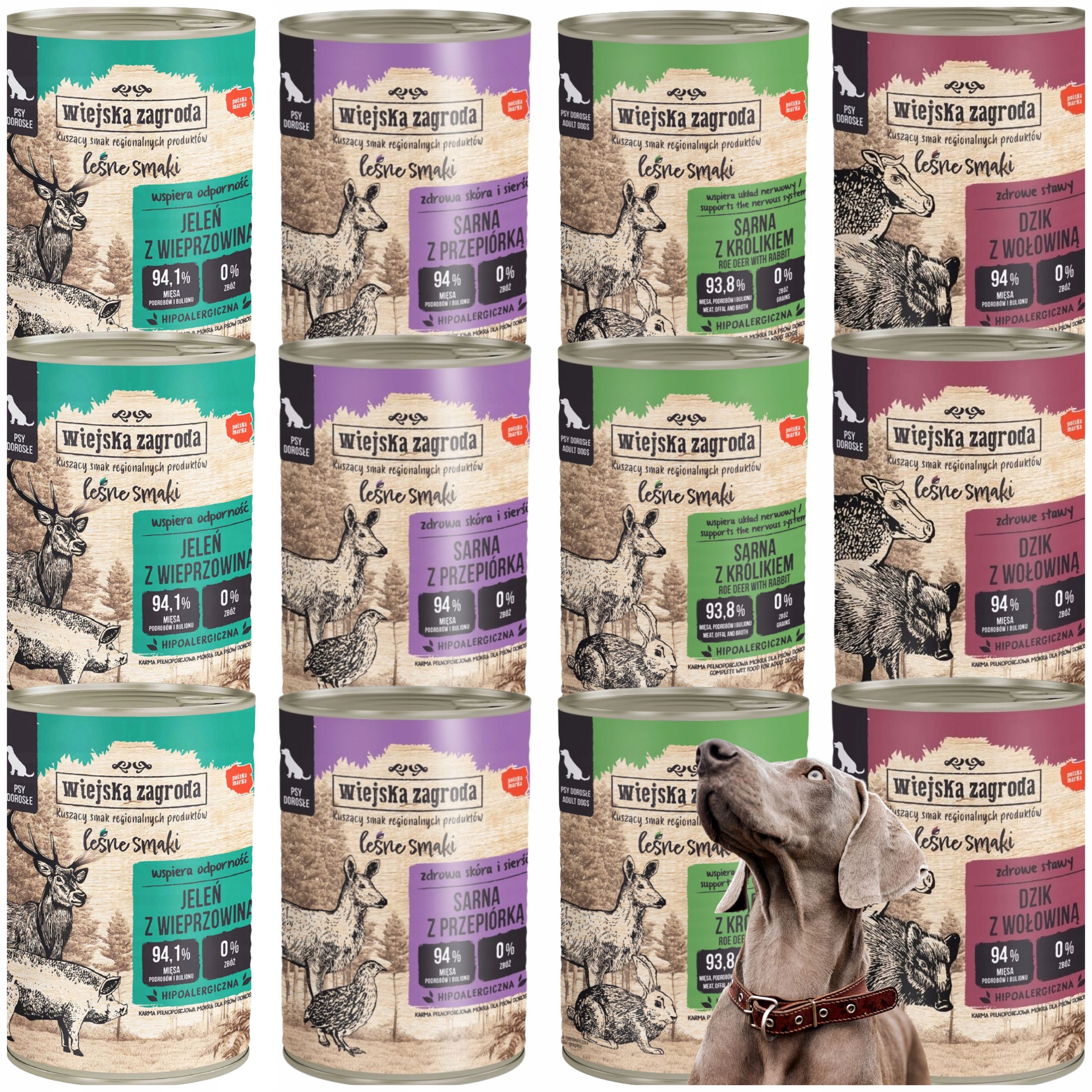 Mokra karma dla psa Jeleń i mix smaków 400g hipoalergiczna Wiejska Zagroda
