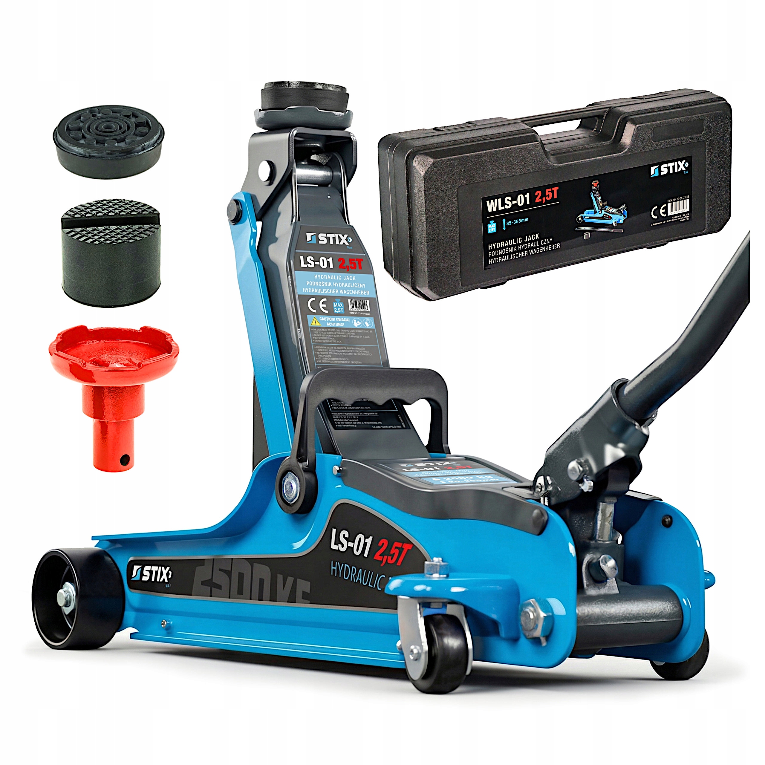 Podnośnik Hydrauliczny Samochodowy Żaba Lewarek Niskoprofilowy 2,5T Walizka