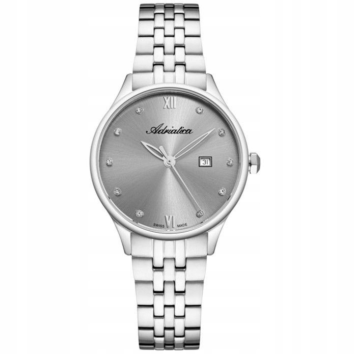 Dámské hodinky Adriatica stříbrné s datumovkou A3547.5187Q Swiss Made