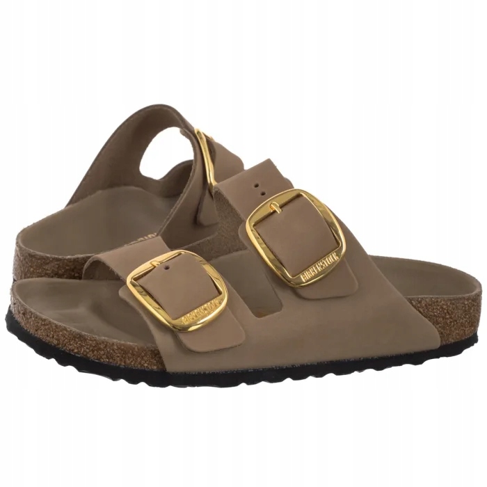 Kožené boty Dámské Nazouváky Birkenstock Arizona Big Buckle Hnědé