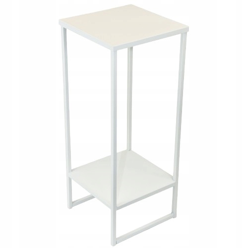 Držák Na Květináč kovový, stojící loft na dvě květiny, bílý, 60 cm, polský výrobek