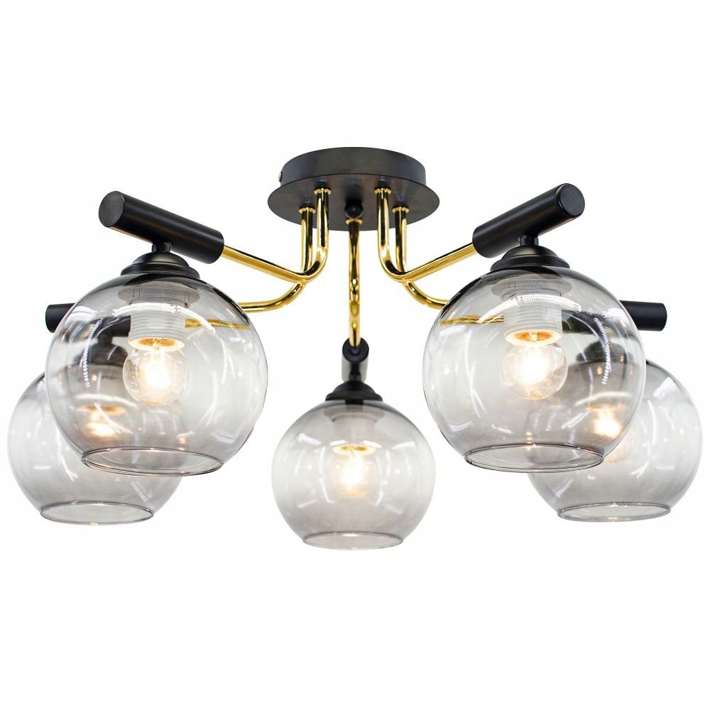 Stropná lampa Bold 2207/5 čierna Elem