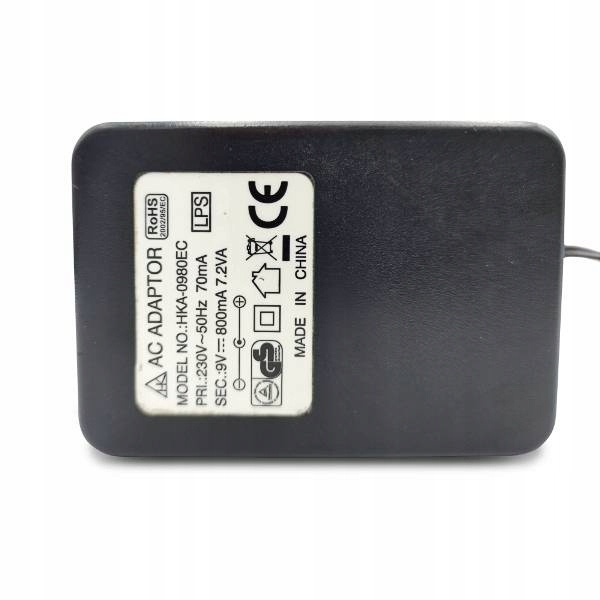 Zasilacz ACADAPTOR HKA-0980EC 9V 800mA 5,5mm/2,1mm
