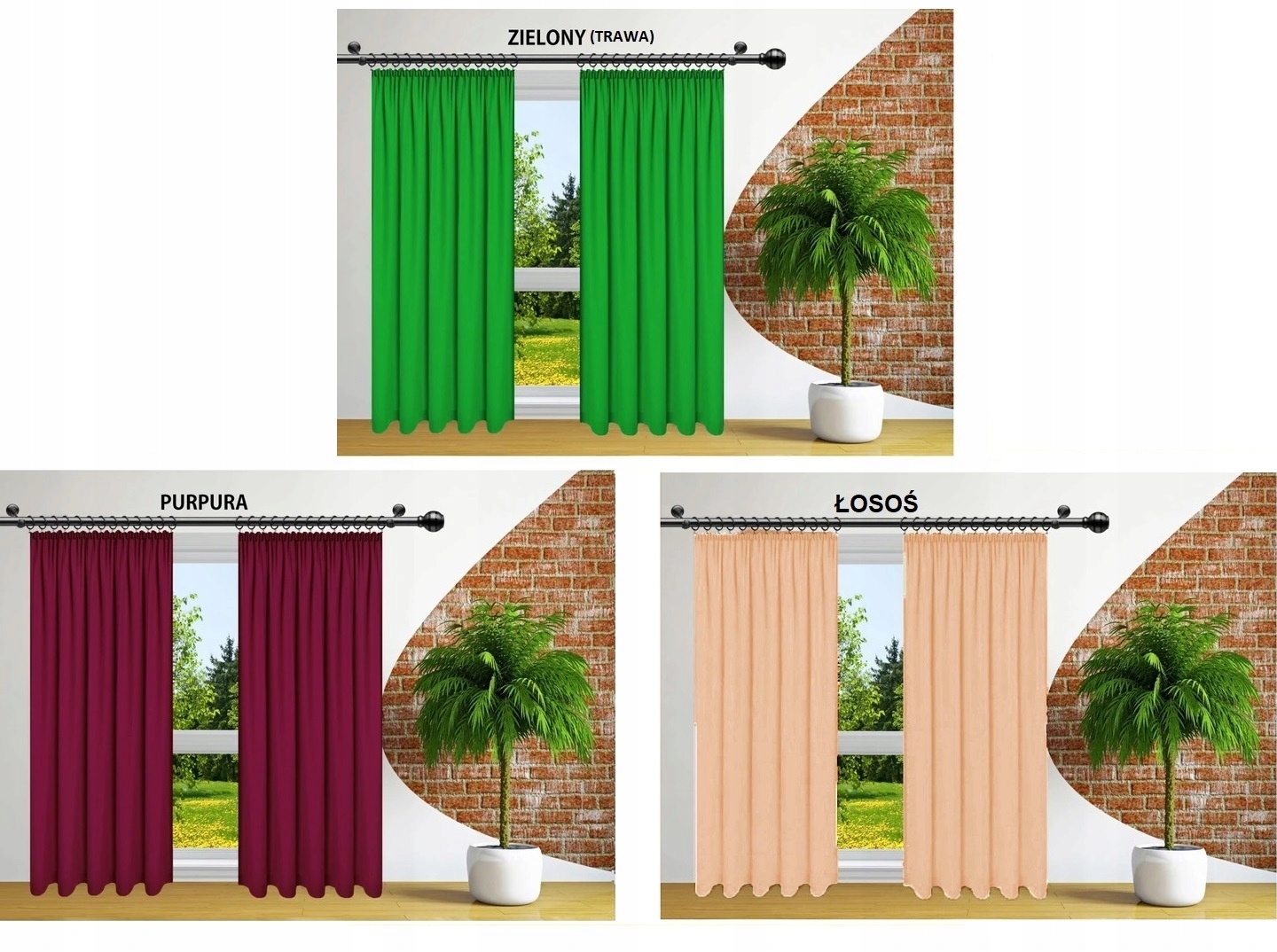 GOTOWA ZASŁONA NA ŻABKI 140x230 ZASŁONY NA TAŚMIE Sposób zawieszania taśma