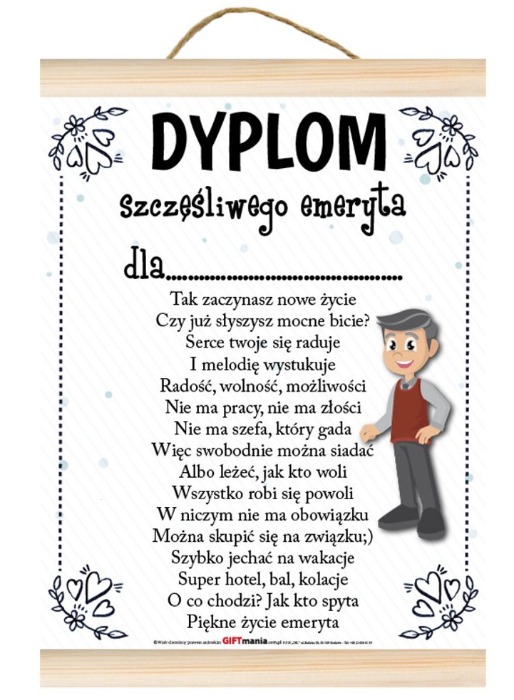 

Dyplom Szczęśliwego Emeryta na emeryturę d