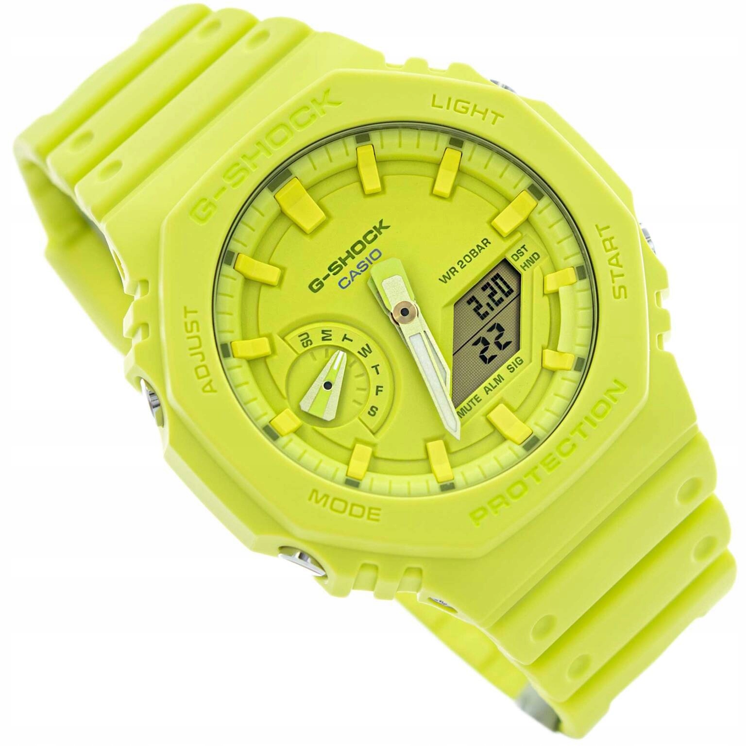 Hodinky Casio GA-2100-9A9ER G-shock Voděodolné Žluté S Řemínkem Stopky Datum