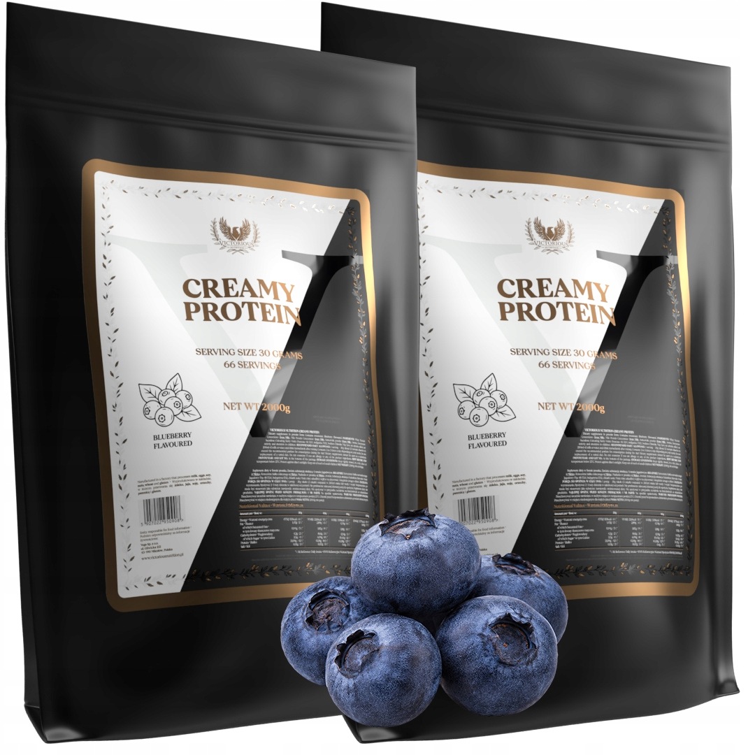 2x Bílkoviny 2000 g Creamy Protein Wpc 70% Whey Borůvkové Victorious