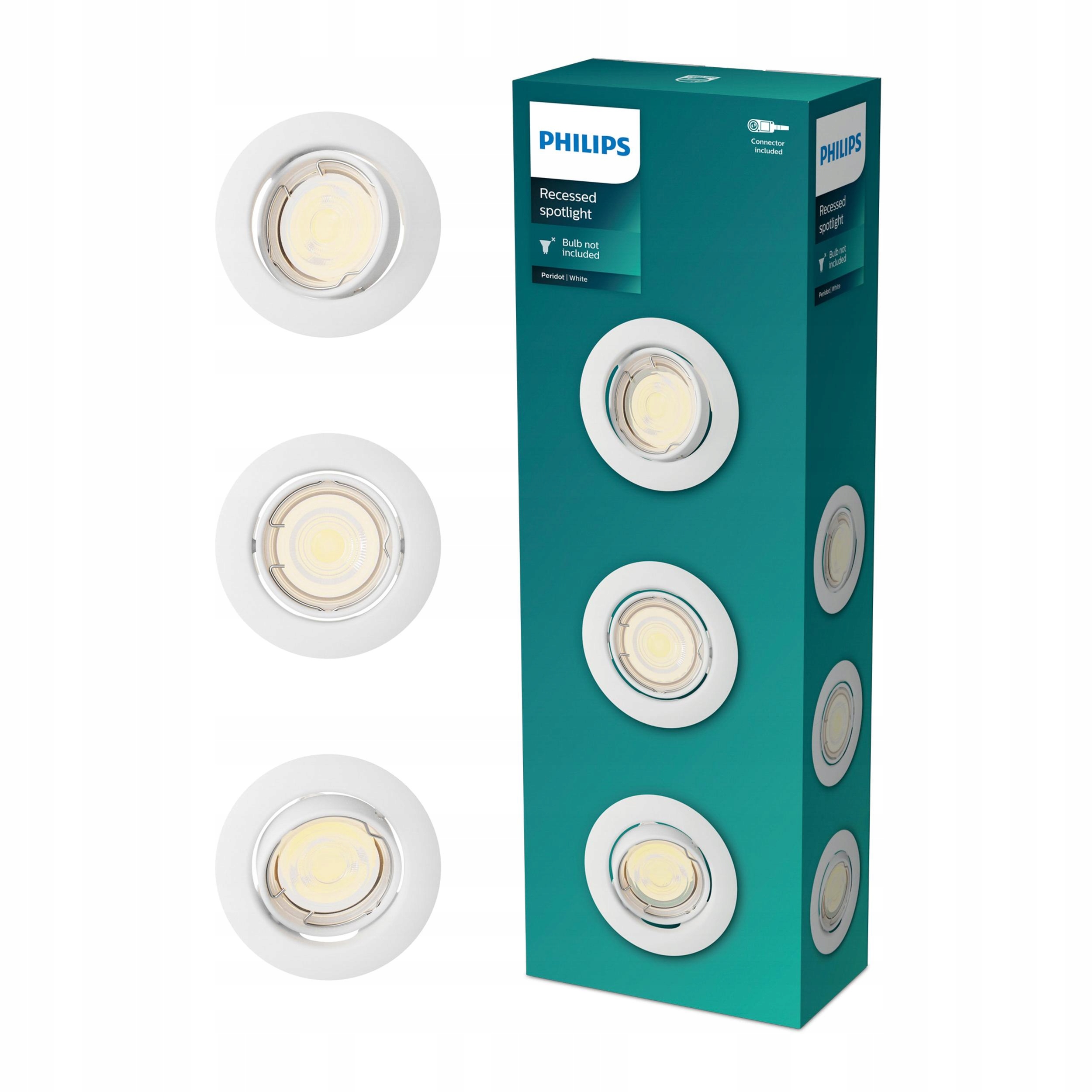 3x Oprawa Podtynkowa Halogenowa Wpuszczana LED GU10 Ruchoma Peridot Philips