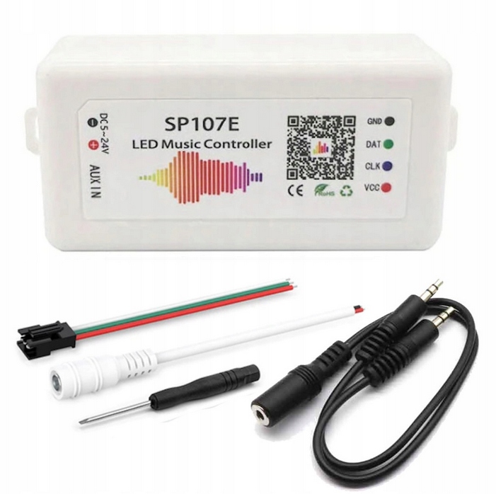 SP107e sterownik Muzyczny cyfrowych led Argb 5-24V bluetooth Apka