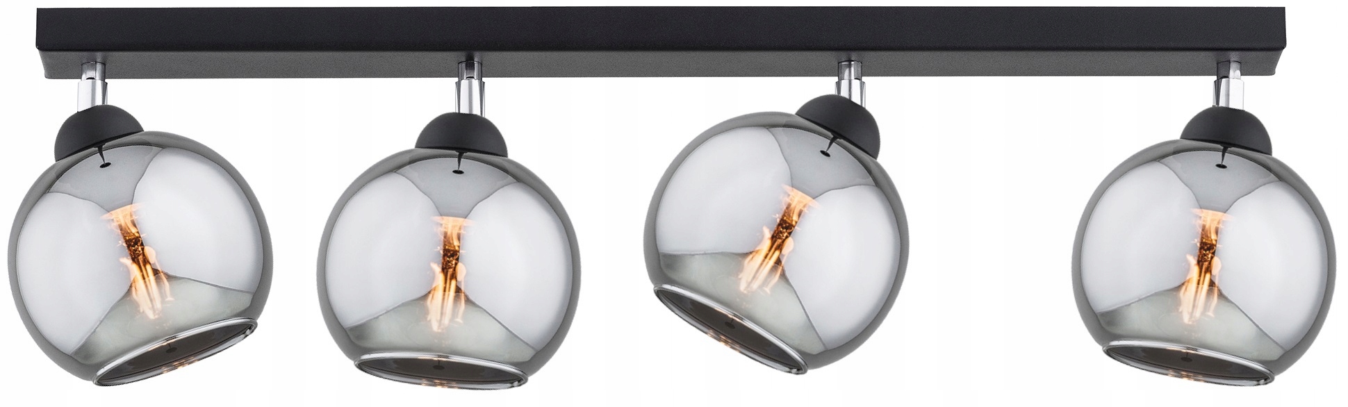 Lampa Wisząca Sufitowa Żyrandol Czarna Kula Chrom Dior Led E27