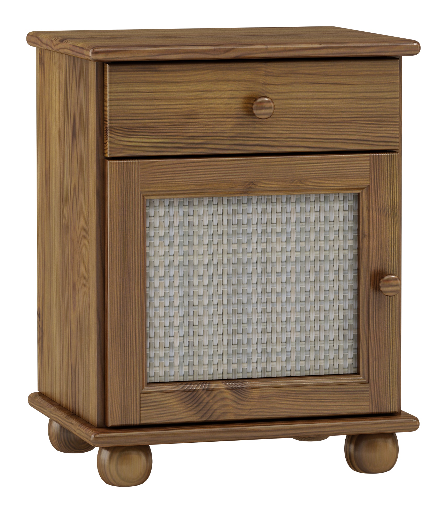 Nakastlik Noční Stolek dřevěná Rattan Dub