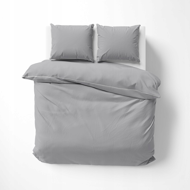 Povlečení makosatina pure s bizou jednobarevné 160x200 světle šedá