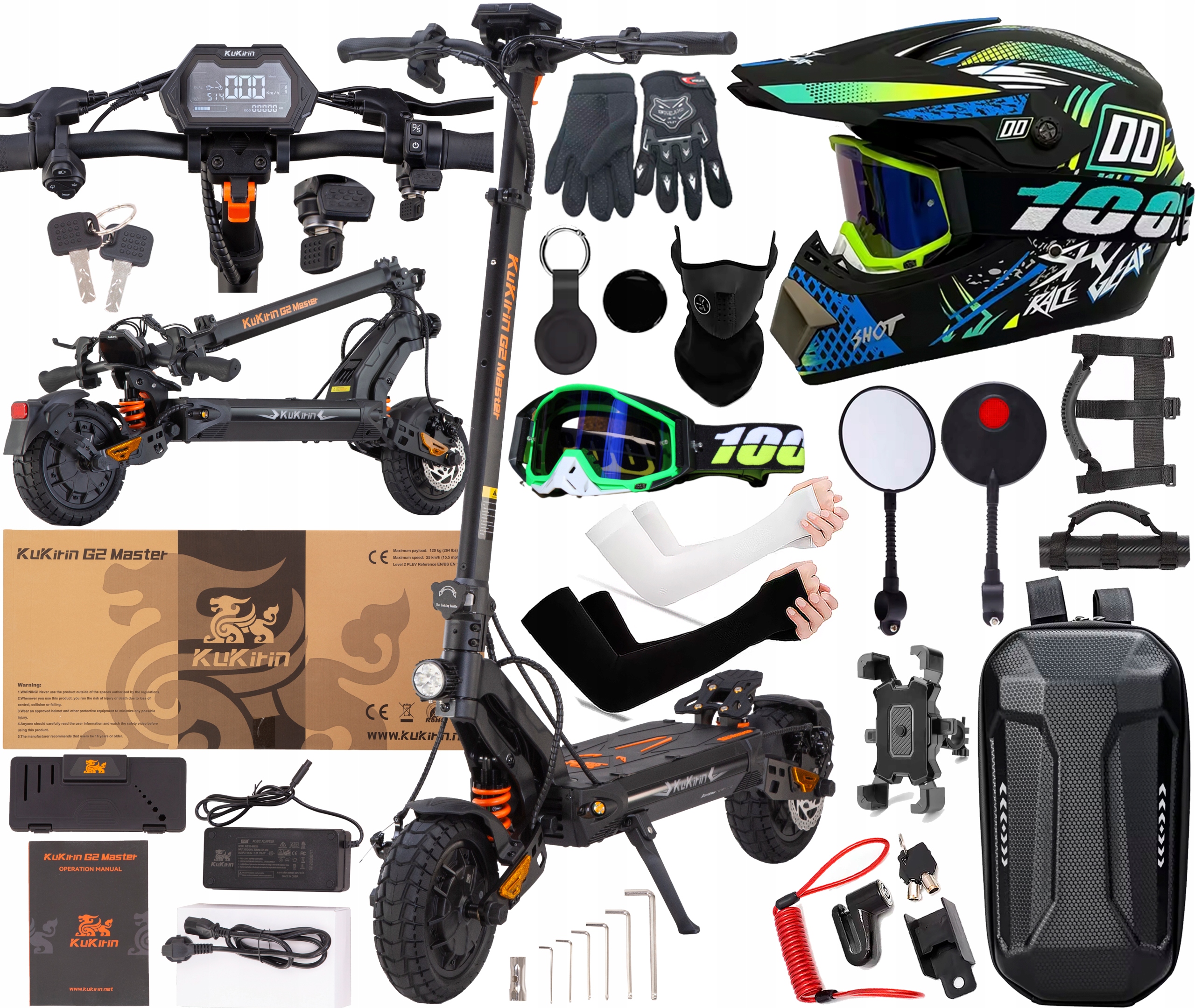 KuKirin G2 Master Elektrické vozidlo 2000W 52V 20,8AH 60KM/H +11 Dárek