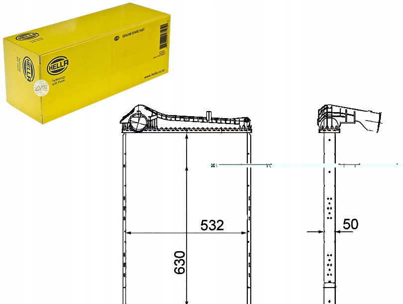 INTERCOOLER CHŁODNICA POWIETRZA DOŁADOWUJĄCEGO [HE