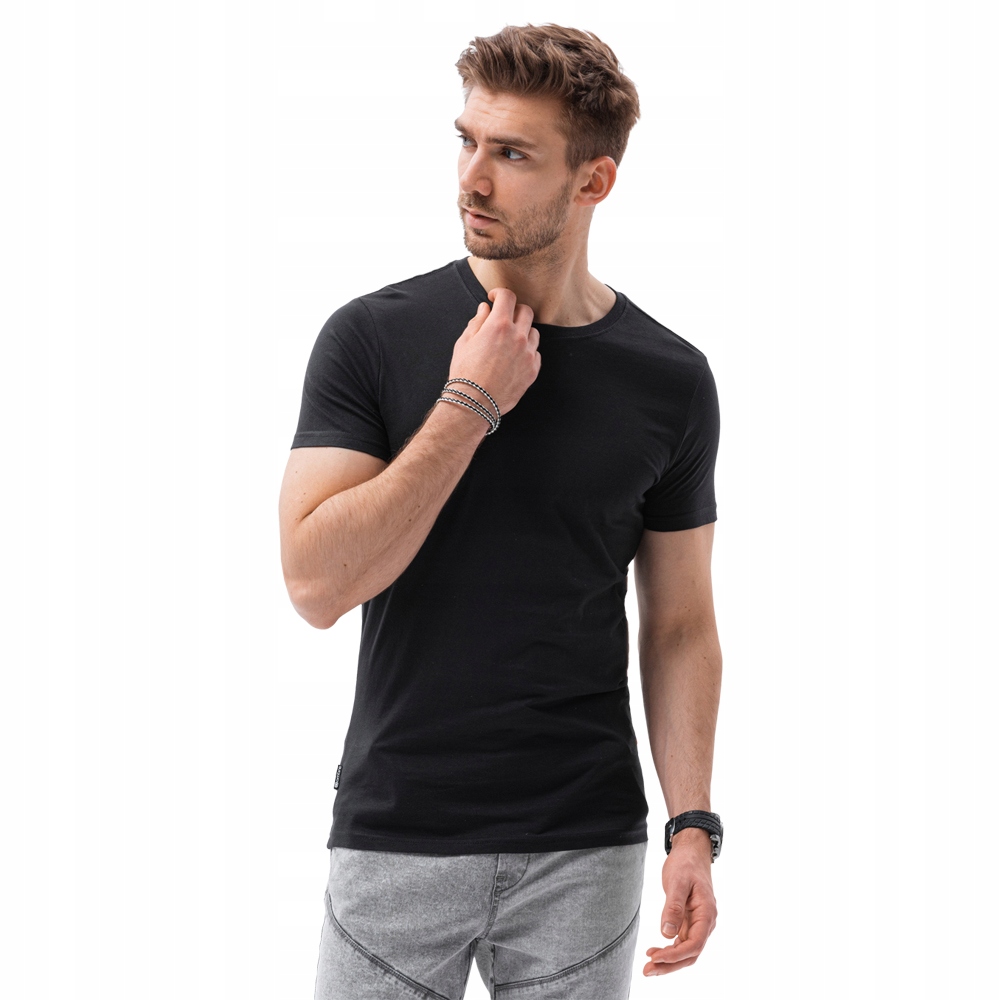 

T-shirt męski basic S1370 czarny XL