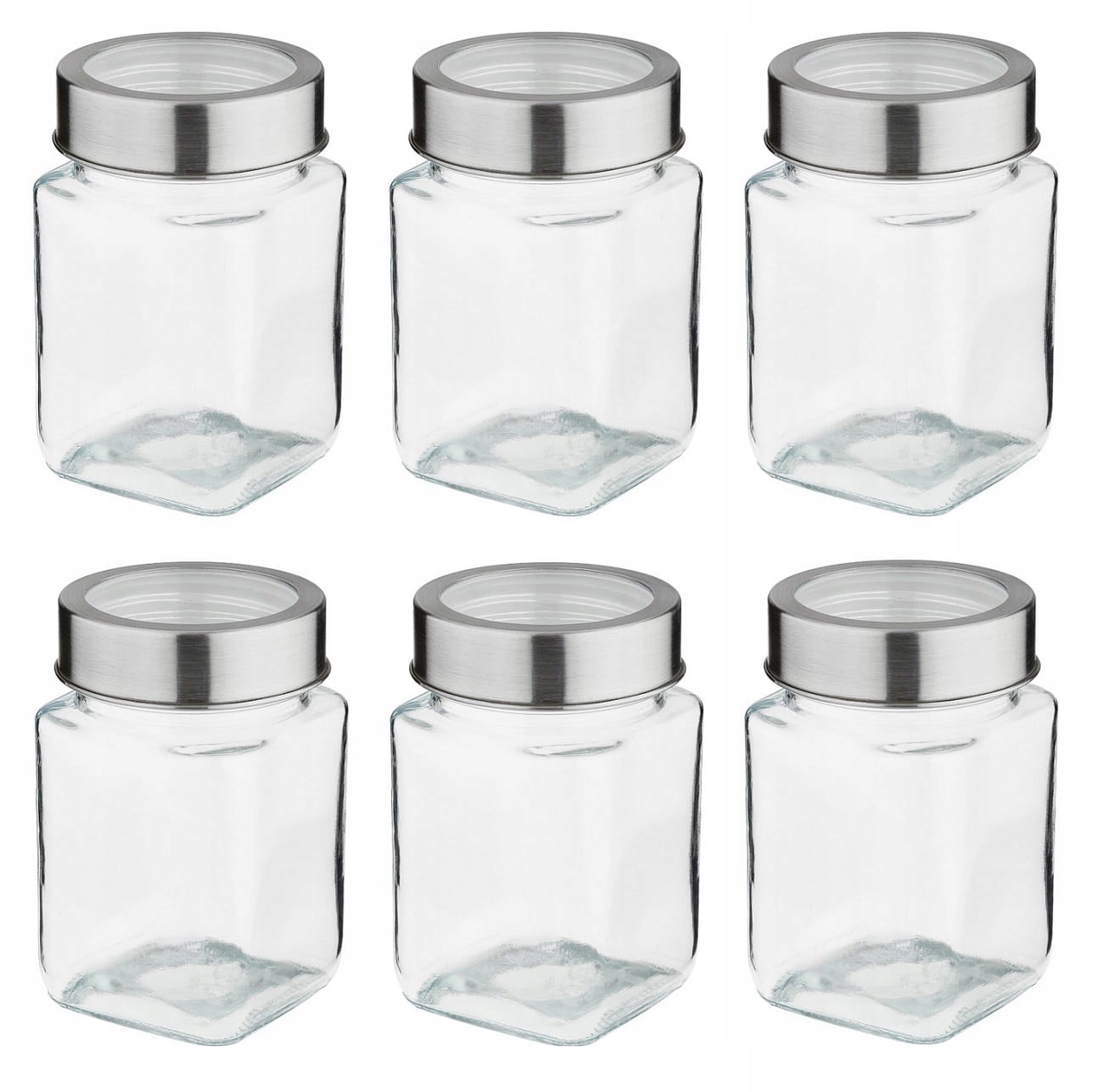 

6x Pojemnik szklany słoik kwadratowy Rubi 300 ml