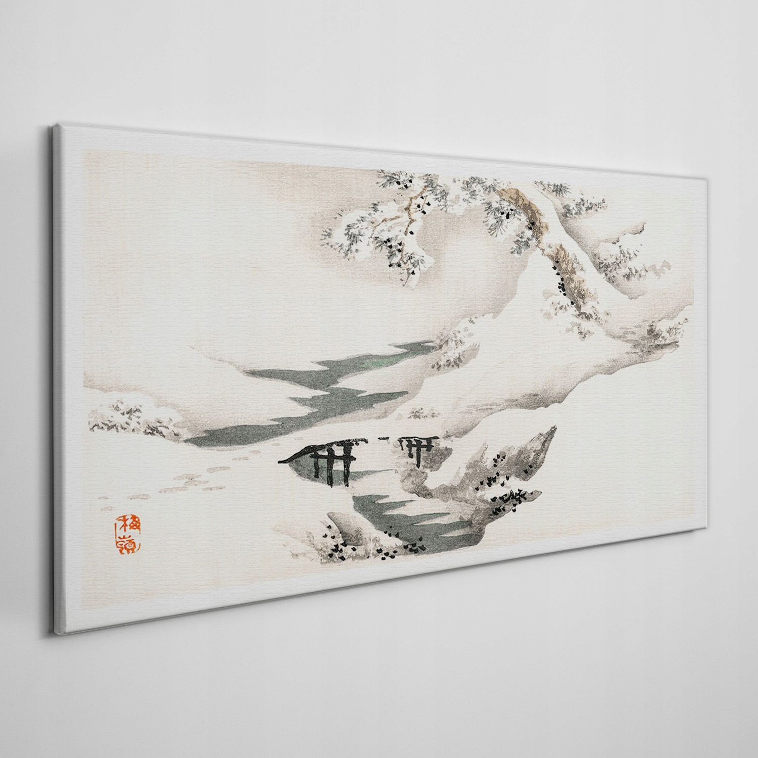 

Obraz na płótnie Zima drzewo śnieg rzeka 140x70 cm