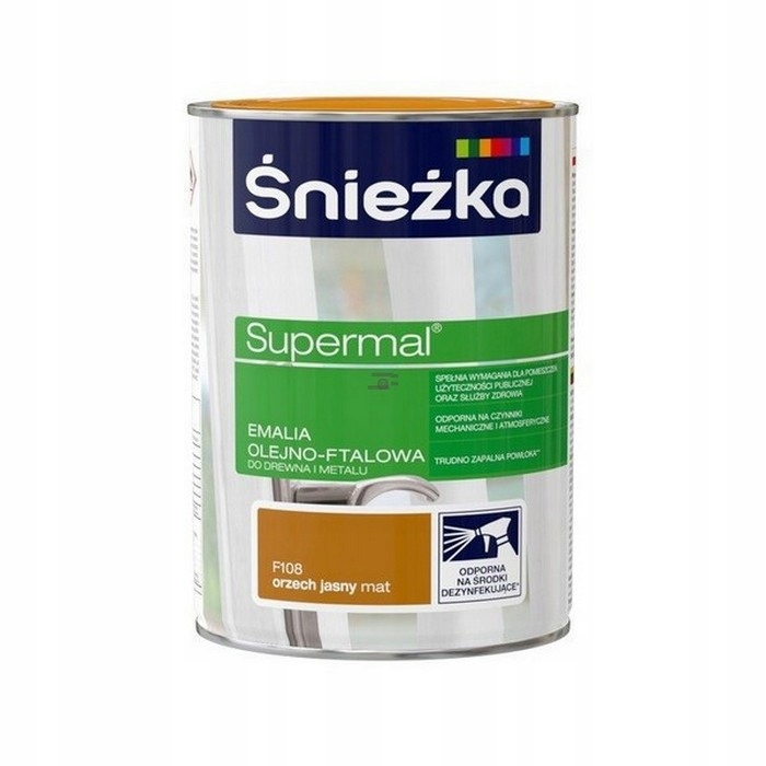 Śnieżka Olejna Orzech Jasny Mat F108 5L Supermal farba olejno-ftalowa