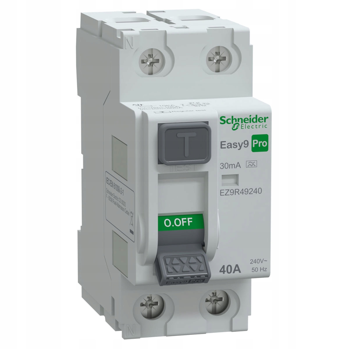 Wyłącznik różnicowoprądowy 2P 40A 30mA typ A Easy9 Pro Schneider EZ9R49240