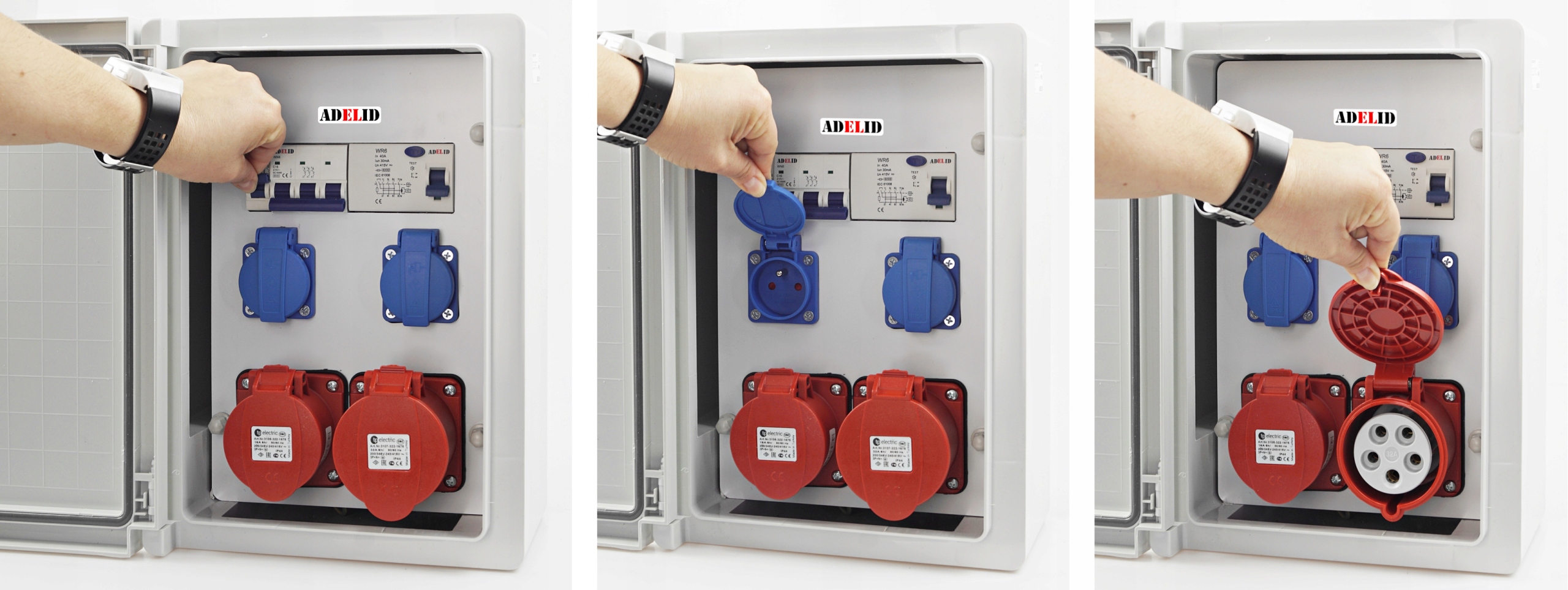 RSZ ROZDZIELNIA ELEKTRYCZNA ROZDZIELNICA BUDOWLANA SKRZYNKA ABS 32A 16A Prąd znamionowy 32 A