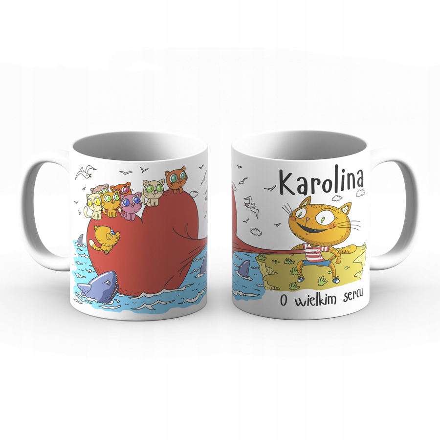 

Kubek ceramiczny kot Karolina o wielkim sercu