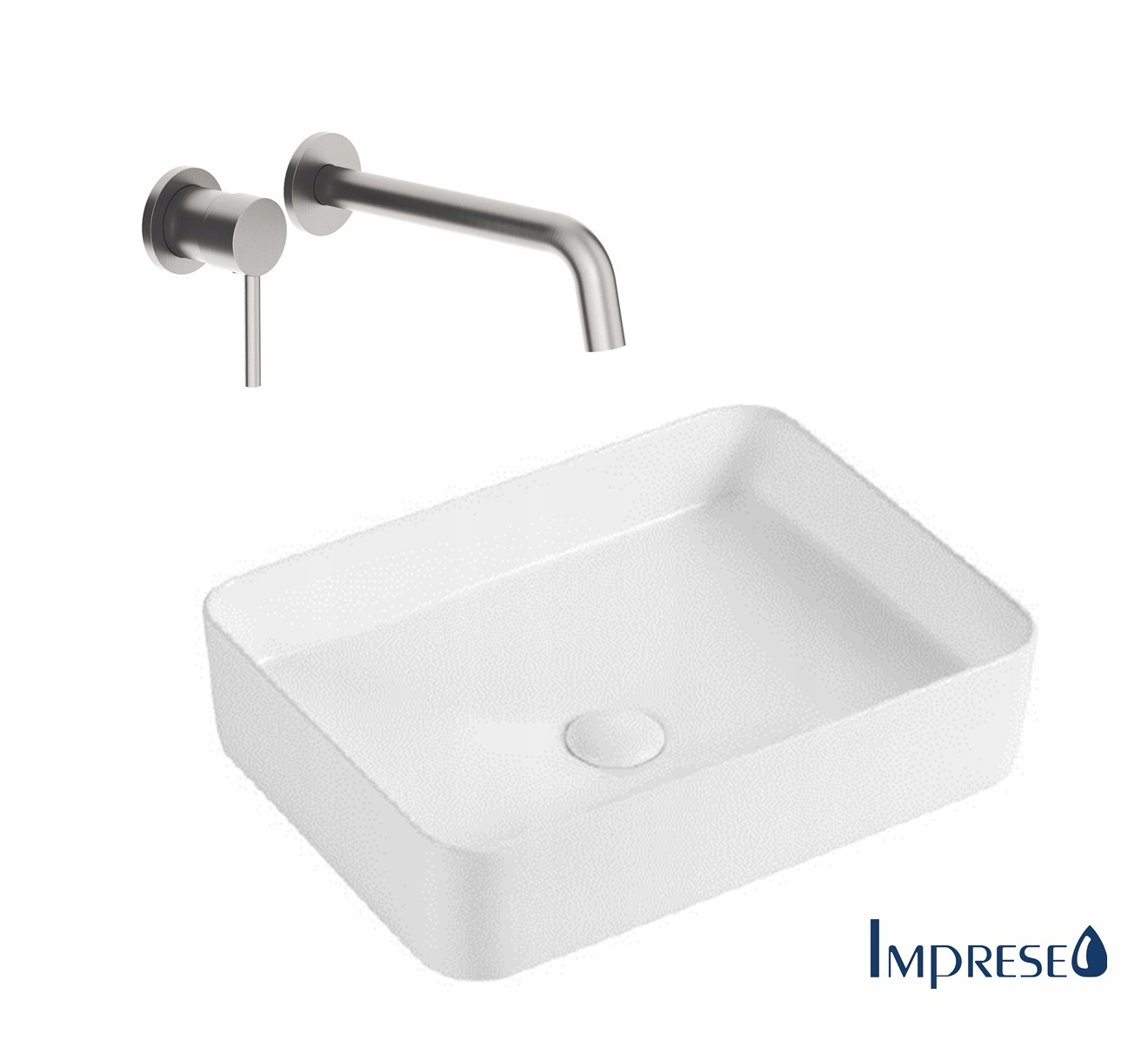 Umývadlová doska 50*38 Imprese i-FORM biela Podomietková Batéria nikel