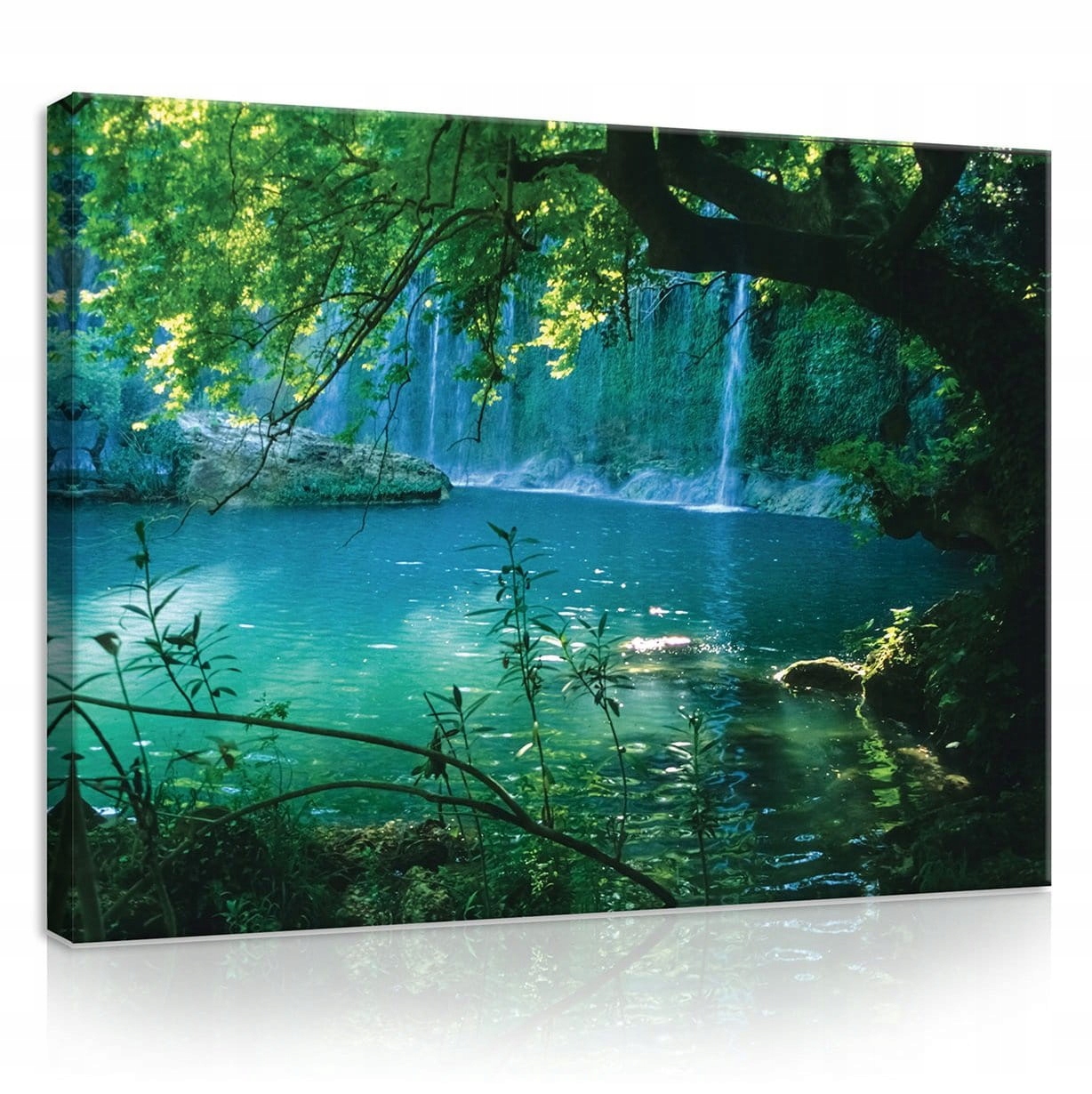 Obraz 100x75 Příroda vodopád jezero tyrkysová zeleň klid relaxace tajemství