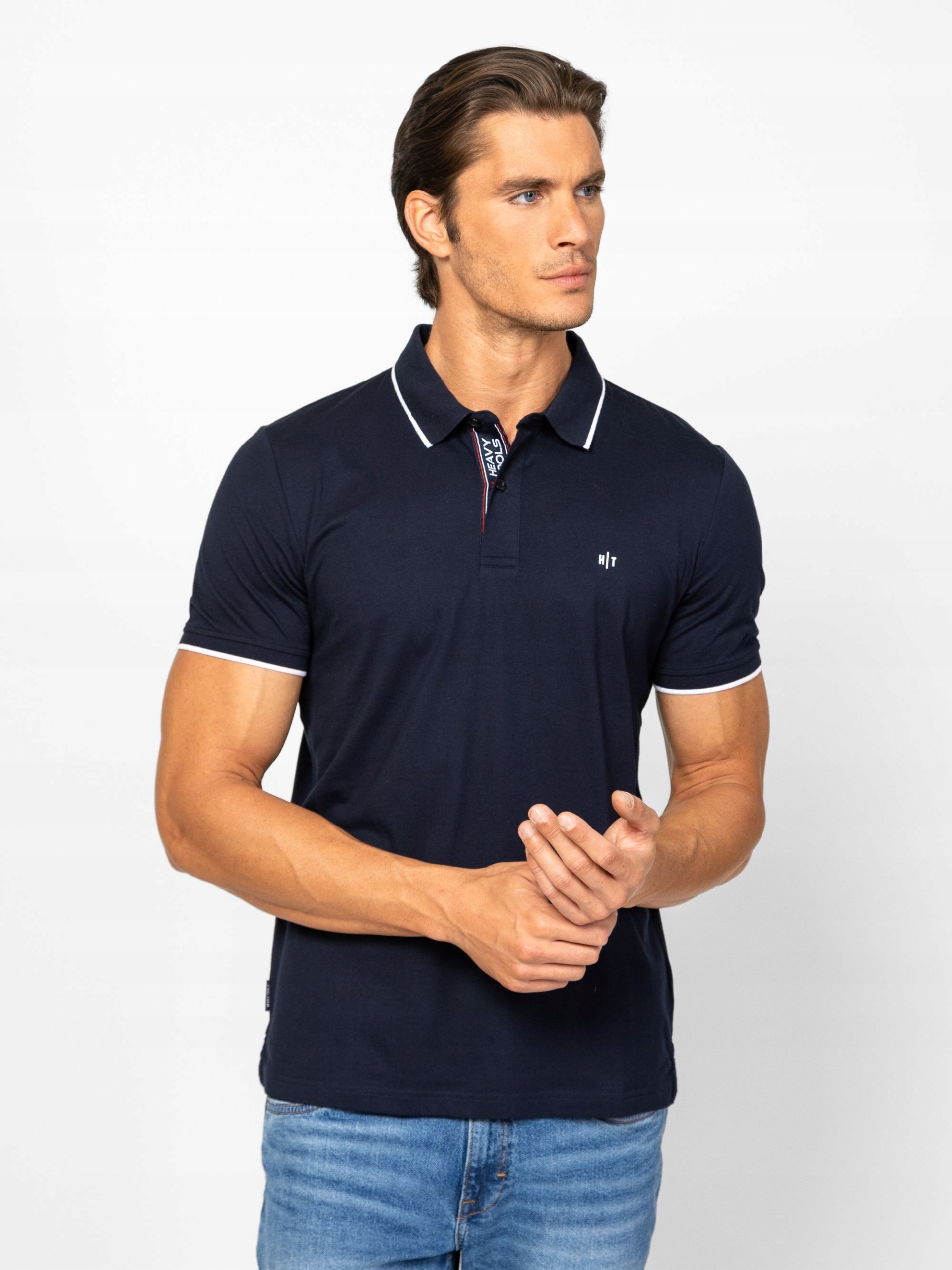 Heavy Tools Pánské Tričko Polokošile Polo Dimes Navy Tmavě Modré 3XL