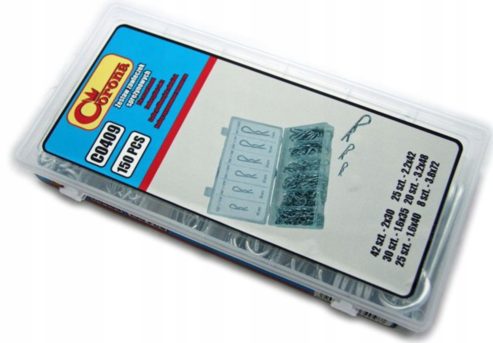 ZESTAW ZAWLECZEK SPRĘŻYNOWYCH 150 ELEM. CORONA Marka Corona/Richmann