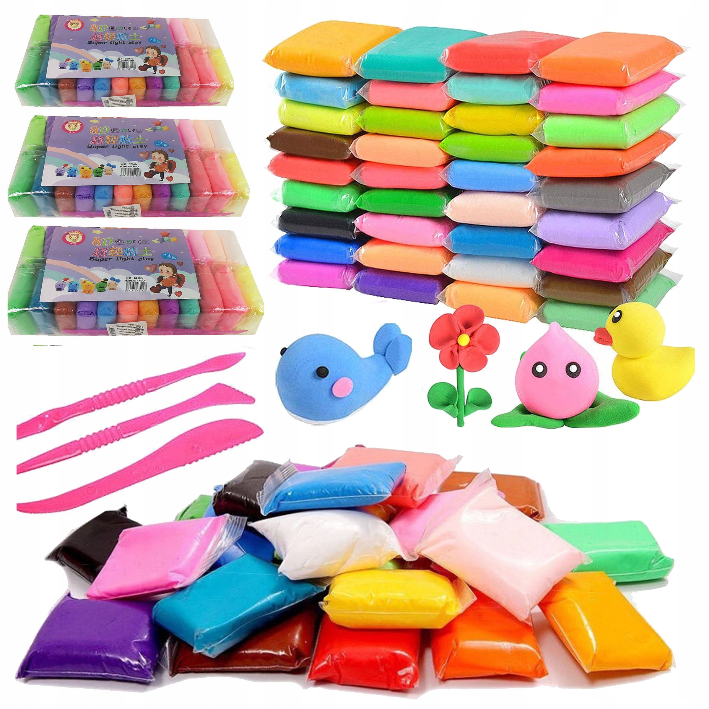 ZESTAW KREATYWNY MASA PLASTYCZNA MAGIC PIANKOLINA SUPER CLAY 108 SZTUK