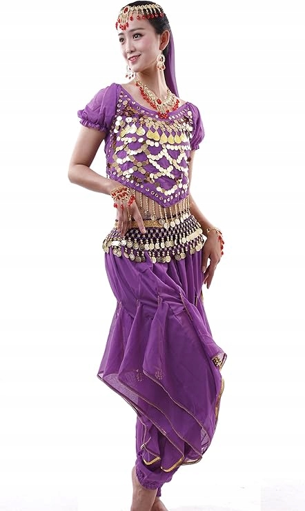 Kostým belly dance orientální komplet top kalhoty One Size H2.5