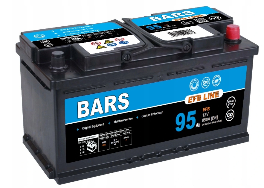 Akumulator Bars EFB 12V 95Ah 850A Start&Stop