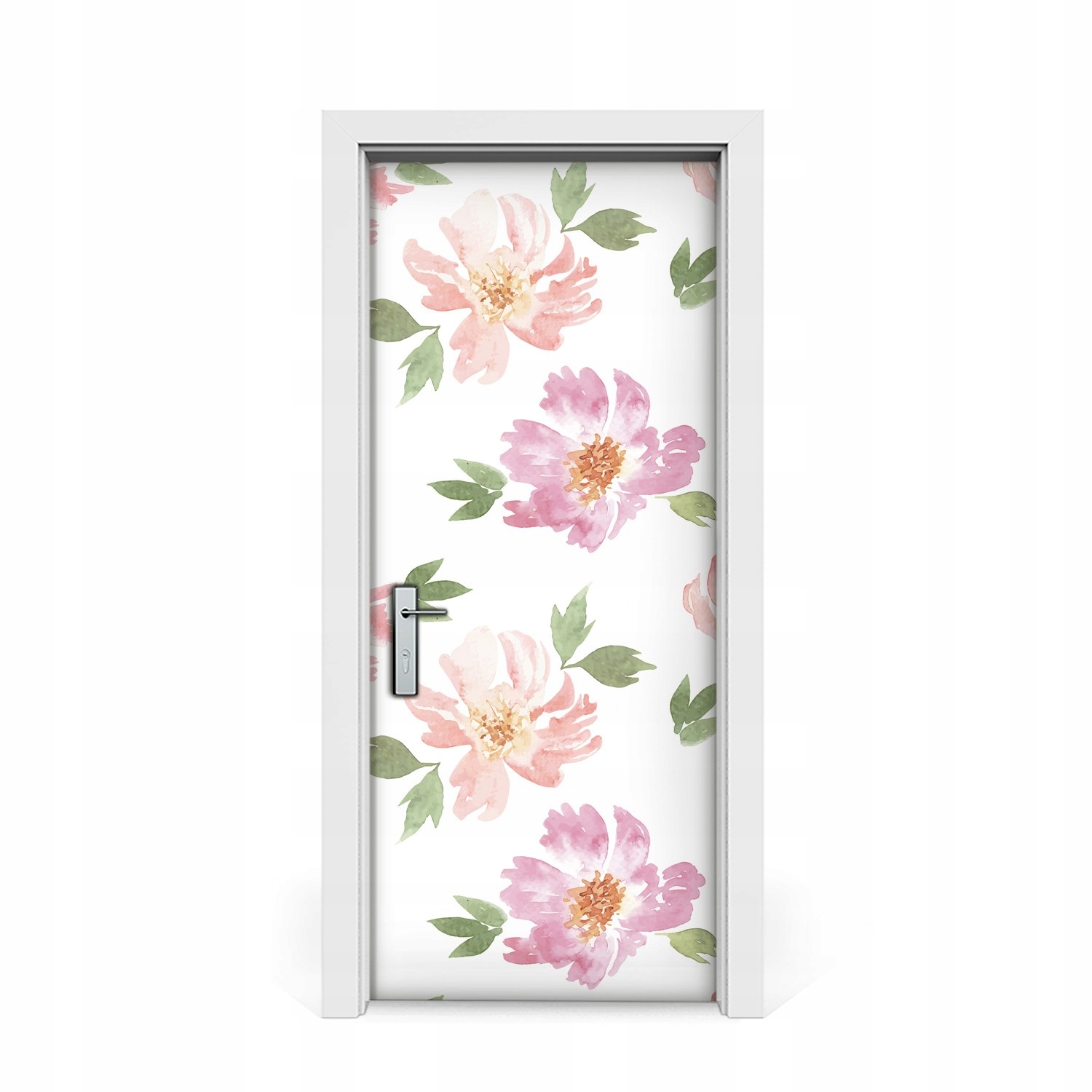 

Naklejka na drzwi Akwarela różowe kwiaty 85x205