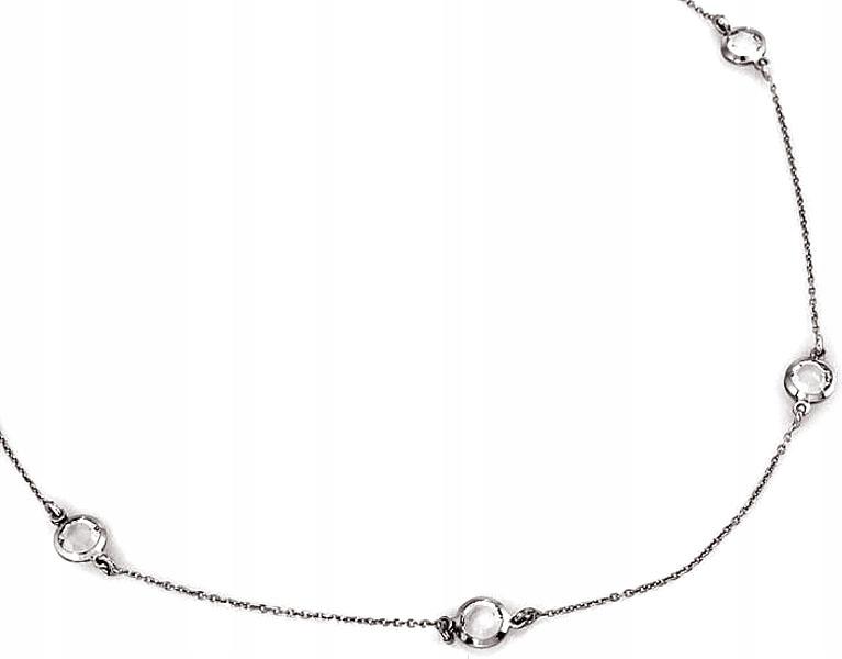 Stříbrný Náhrdelník 925 S Kulatými Zirkony 59 cm s přívěsky dárek