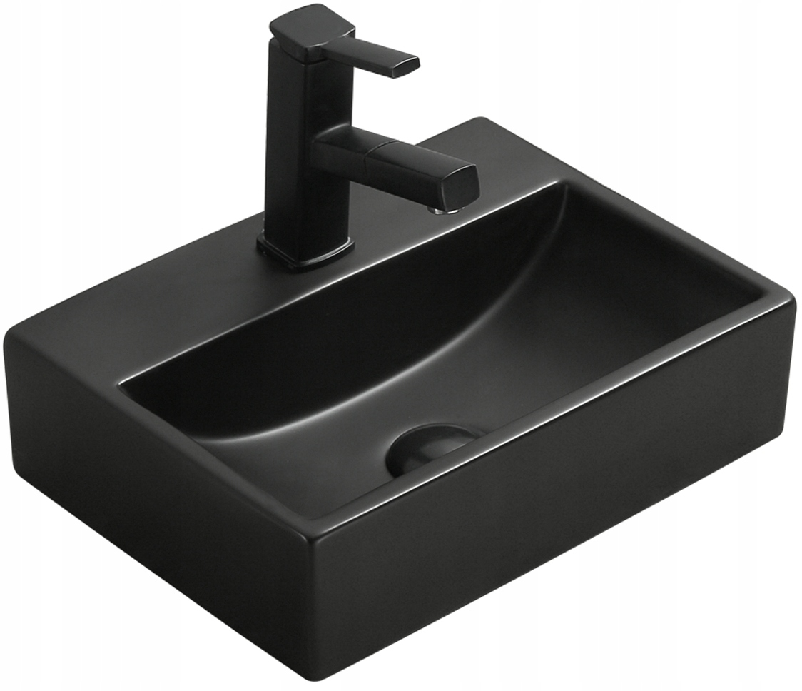 Umywalka nablatowa czarna prostokątna 40x30 Mexen Mini ceramiczna