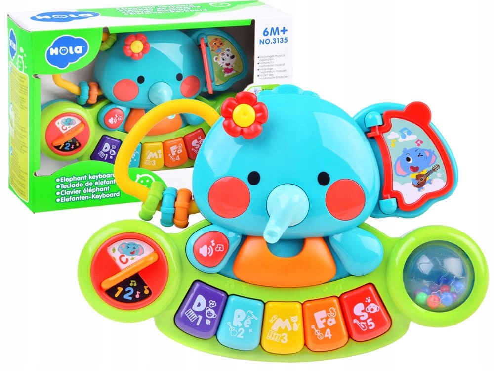 Kolorowe interaktywne PIANINKO SŁONIK