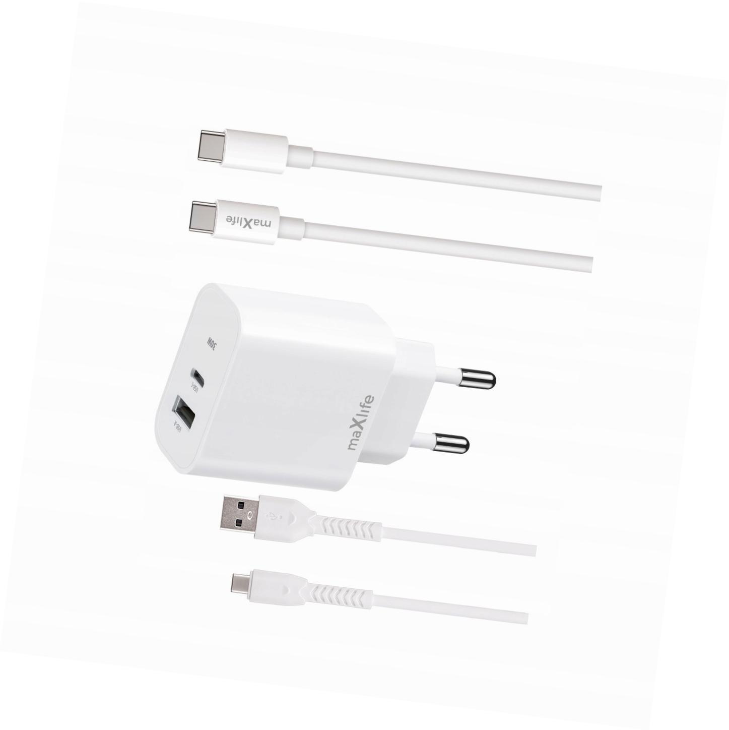 Szybka ładowarka 30W 2 wejścia z kablami Usb-c do Xiaomi Poco M4 Pro 5G