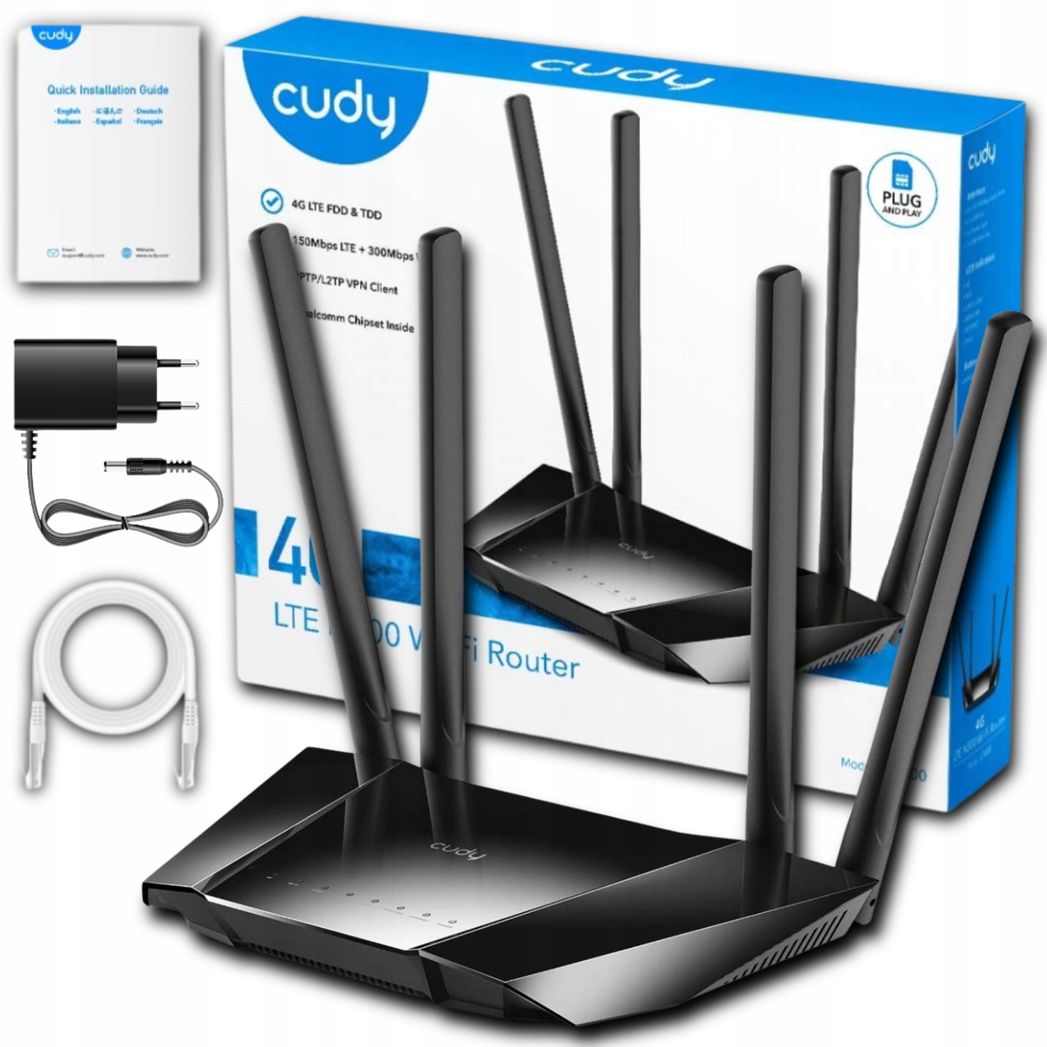 Lte Router Na 4G Sim Kartu Modem Cudy LT400 Univerzální Výkonný Router