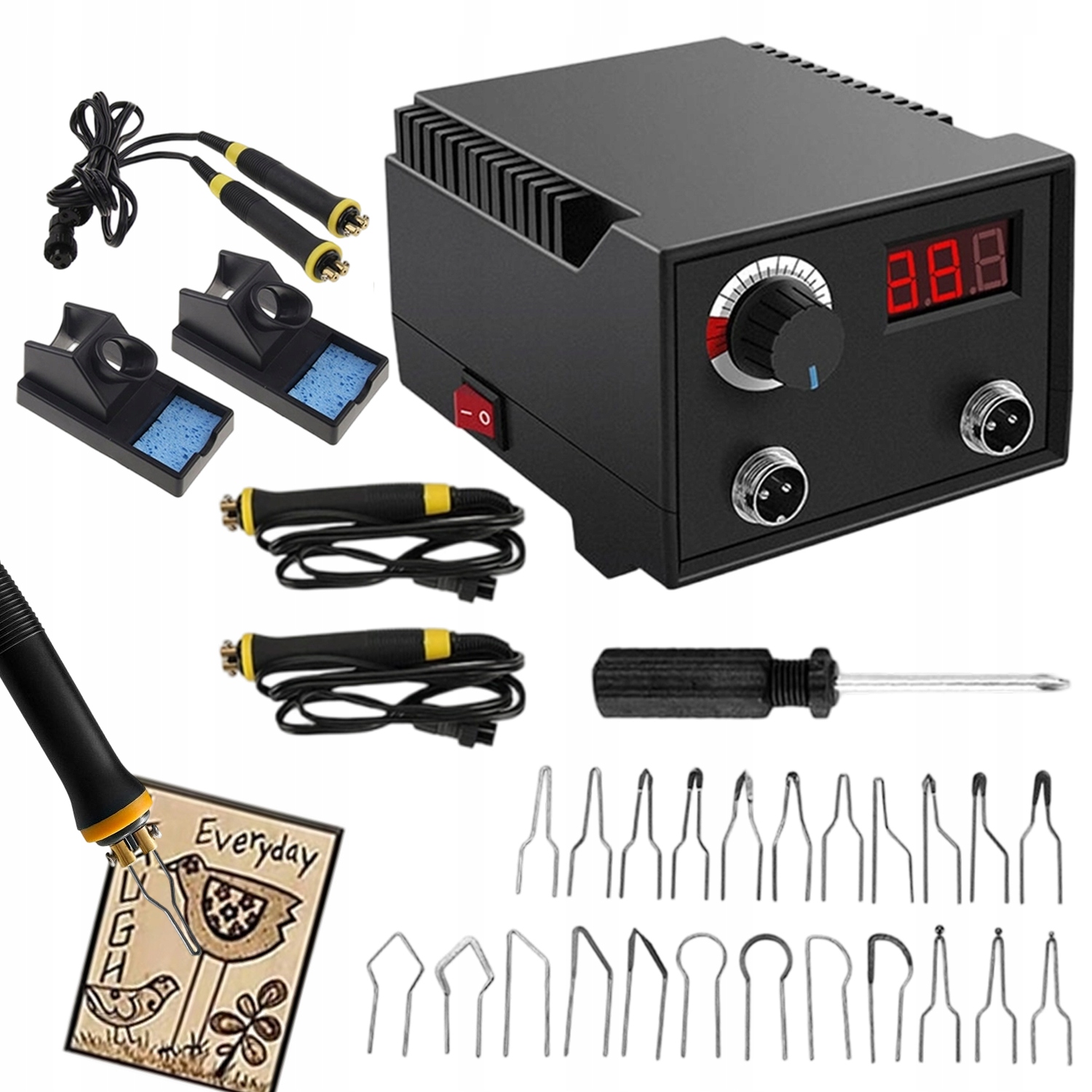 Wypalarka Do Drewna Pirograf Zestaw 100W 23 Groty Maszyna Do Pirografii