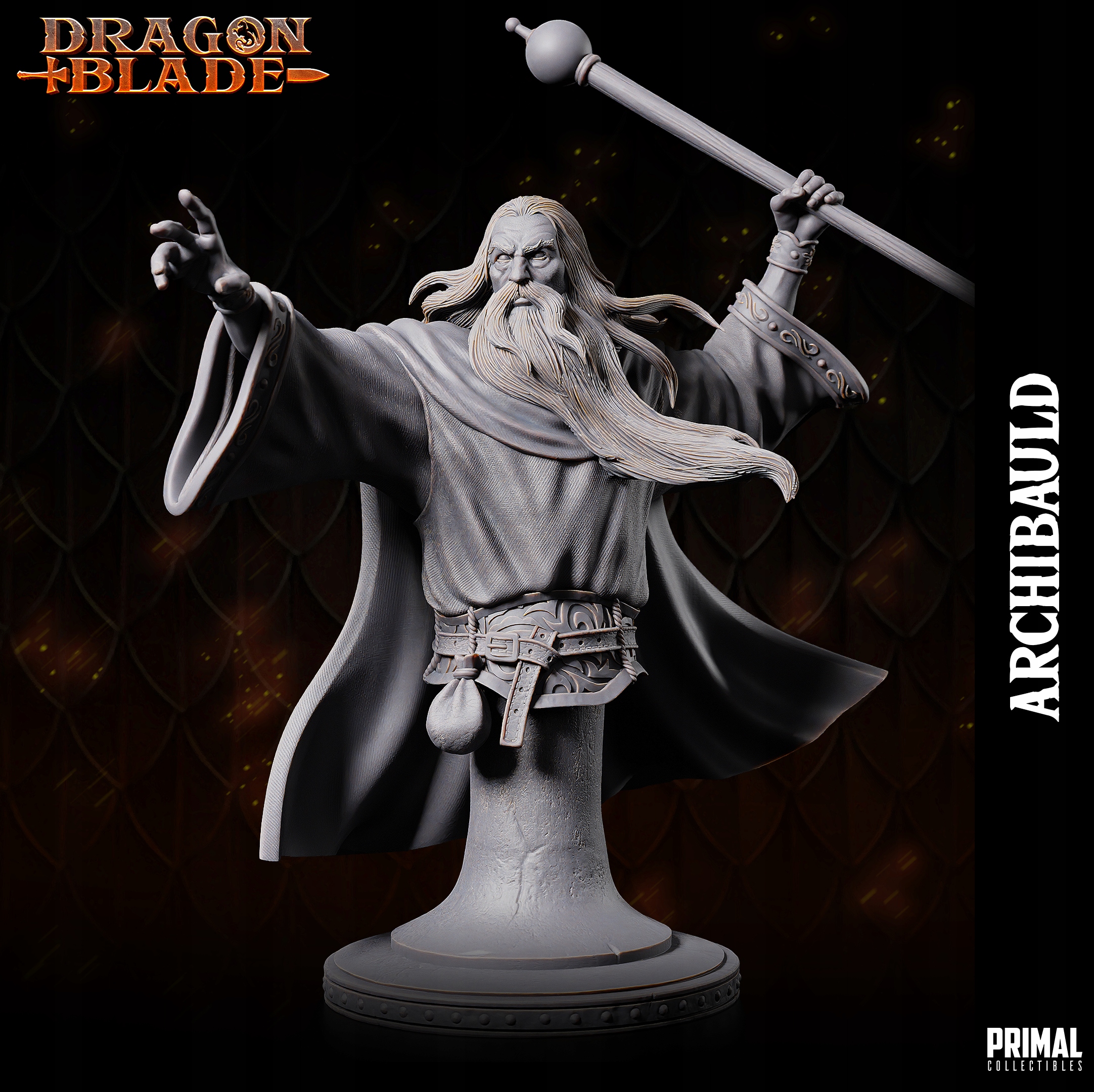 Busta bílého čaroděje Archbaulda Primal Collectibles