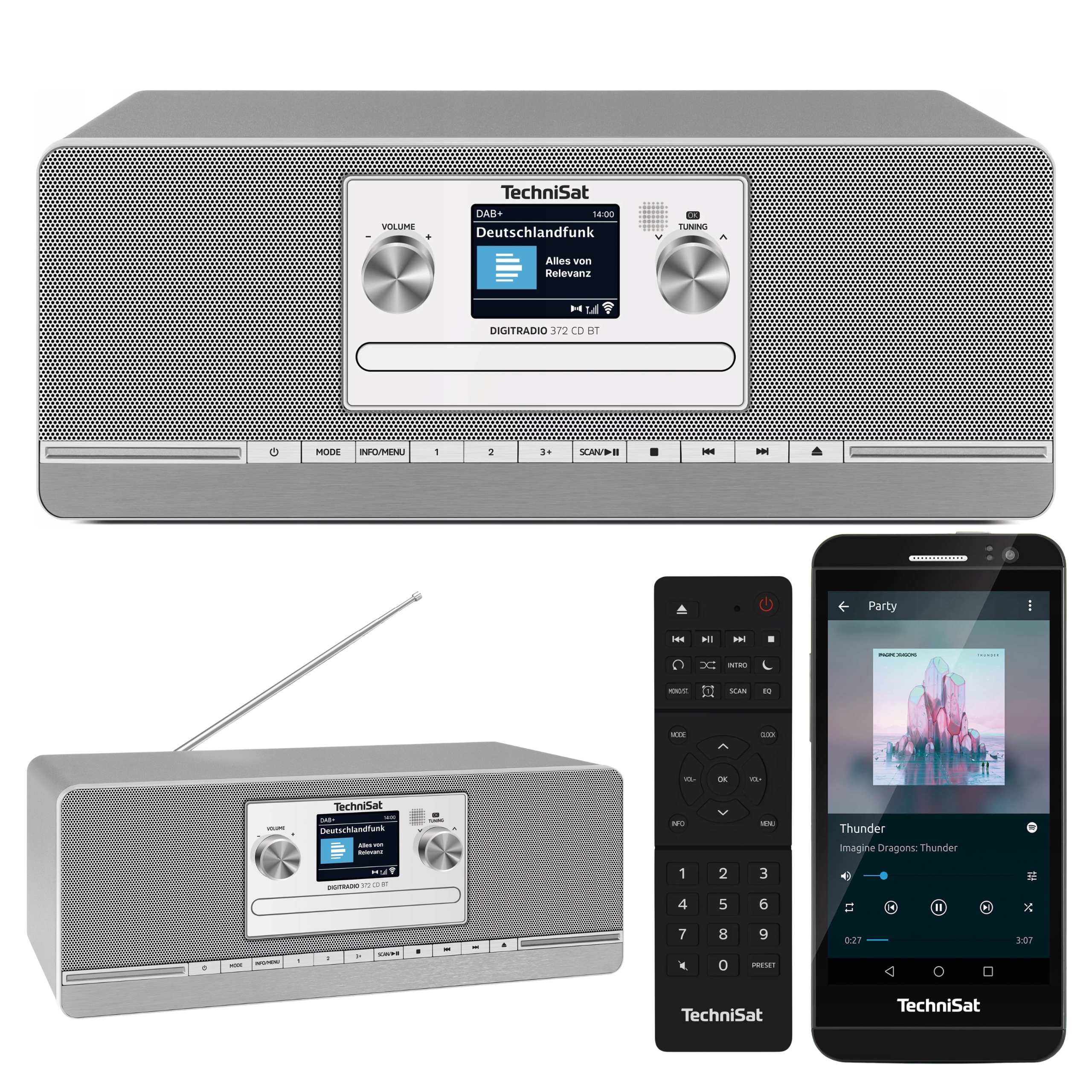 Stavební kuchyňské rádio Fm bluetooth Usb CD Dab+ TechniSat Digitradio 372