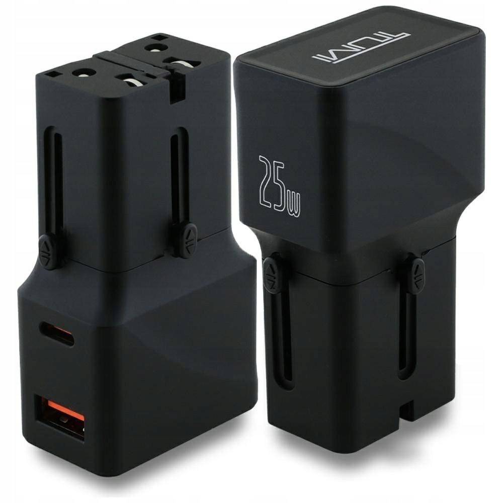 Síťová nabíječka Tumi Travel Adapter 25W Usb-c Usb-a černá