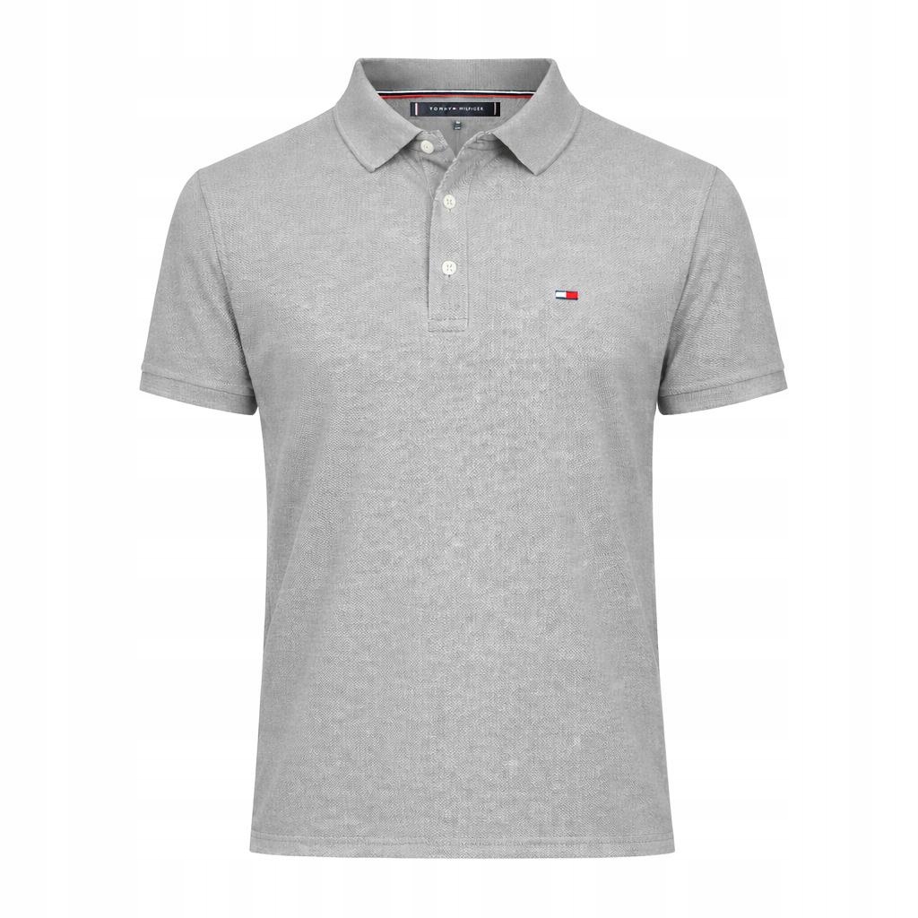 Tričko Regular fit Tommy Hilfiger pánské, šedé, velikost 3XL