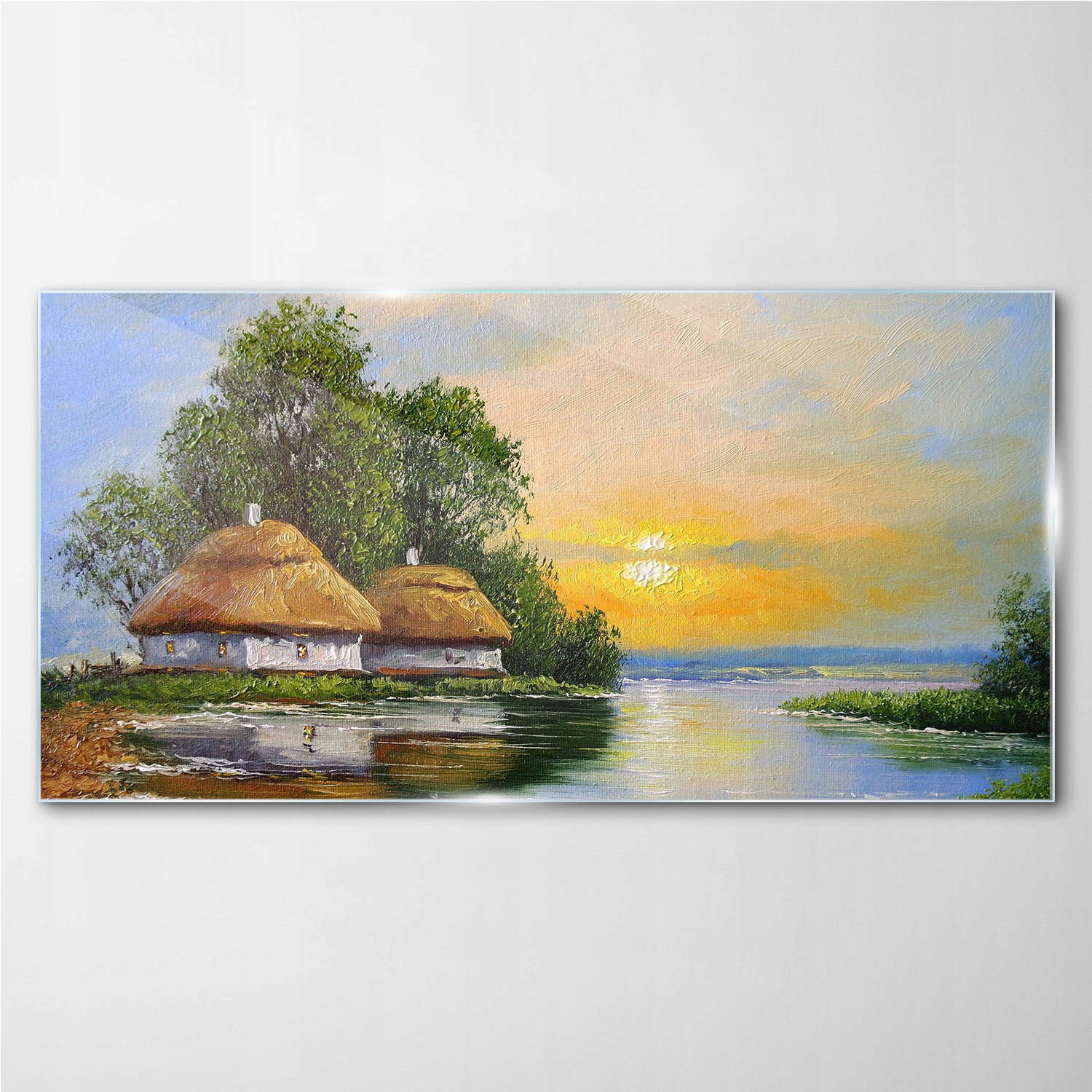 

Foto-obraz szklany Malarstwo wieś chata 140x70 cm