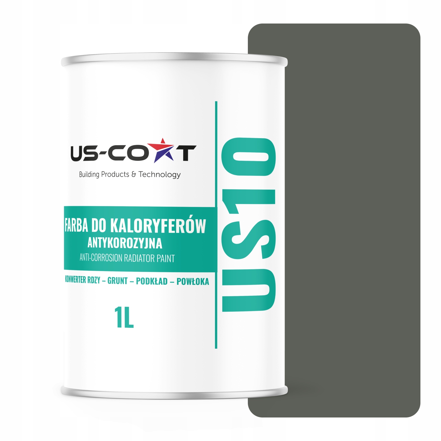Barva pro radiátory Antikorozní Odolná 1L Lesk Šedo-zelená 3v1