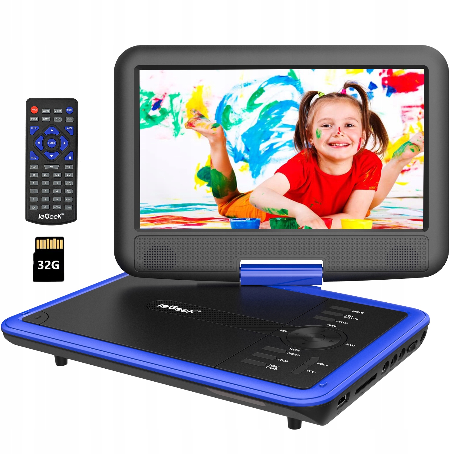 9" Přenosný DVD Přehrávač Do Auta, DVD Přehrávače Pro Děti S 32 Gb