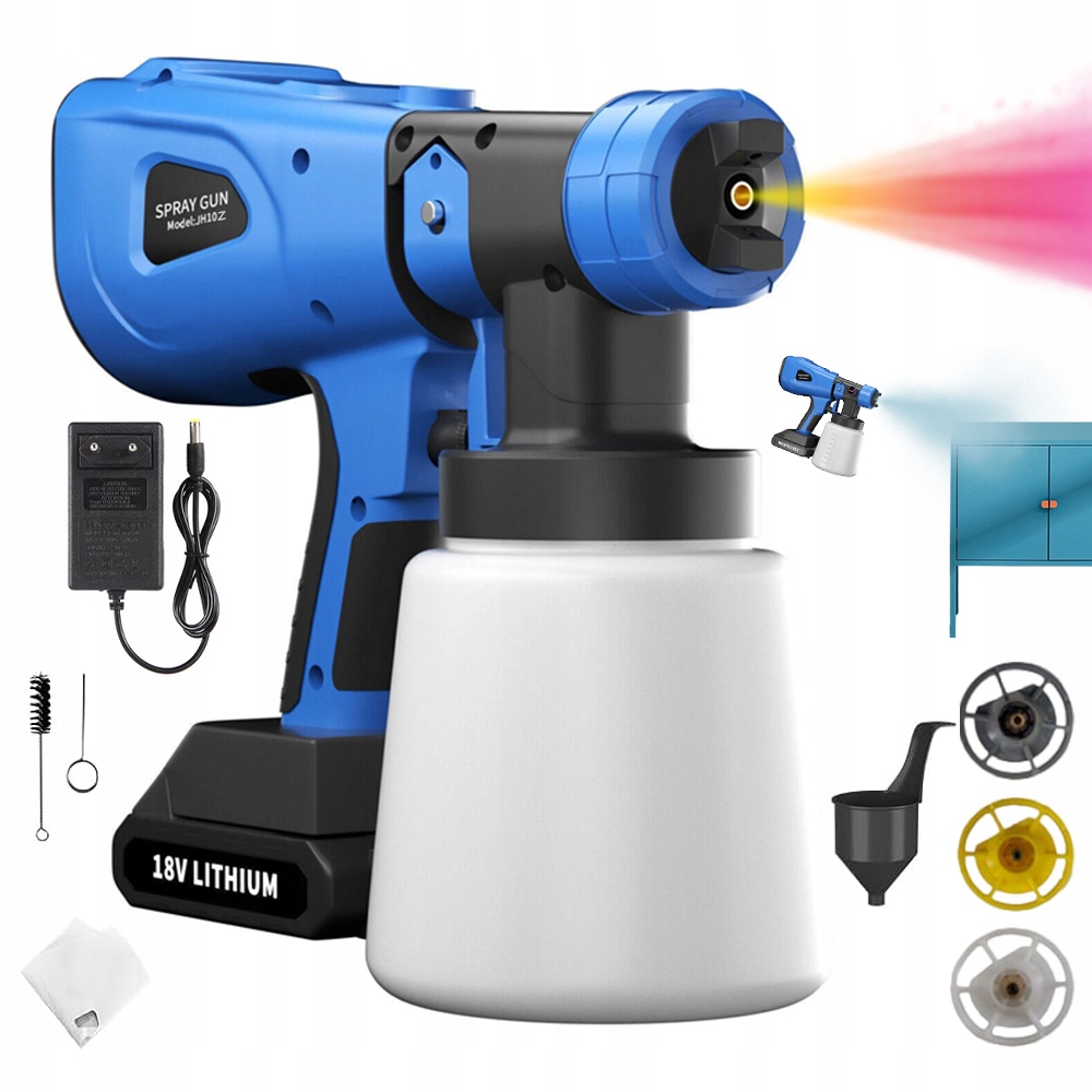 Malířský Agregát, Elektrická Pistole Na Malování Stěn, 3 Trysky, 1600 W